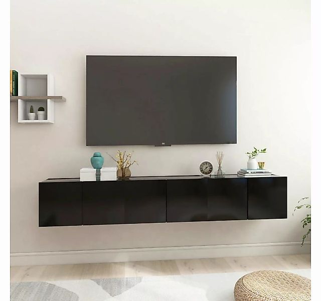furnicato TV-Schrank TV-Hängeschränke 3 Stk. Schwarz 60x30x30 cm günstig online kaufen