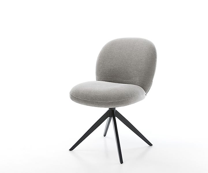 Drehstuhl Nube-Flex Strukturstoff Soft Grau Kreuzgestell breit Schwarz 360° günstig online kaufen