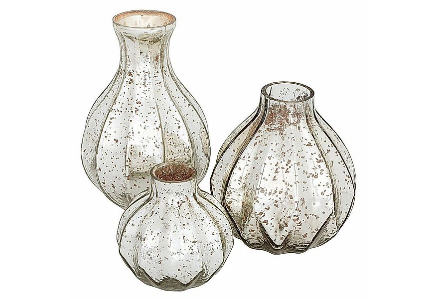 Mirabeau Tischvase Vase 3er Set Frido antiksilber günstig online kaufen