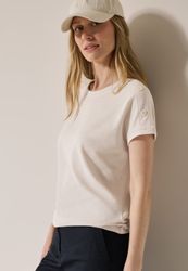 Cecil T-Shirt in Struktur-Optik und mit Knopf-Details günstig online kaufen