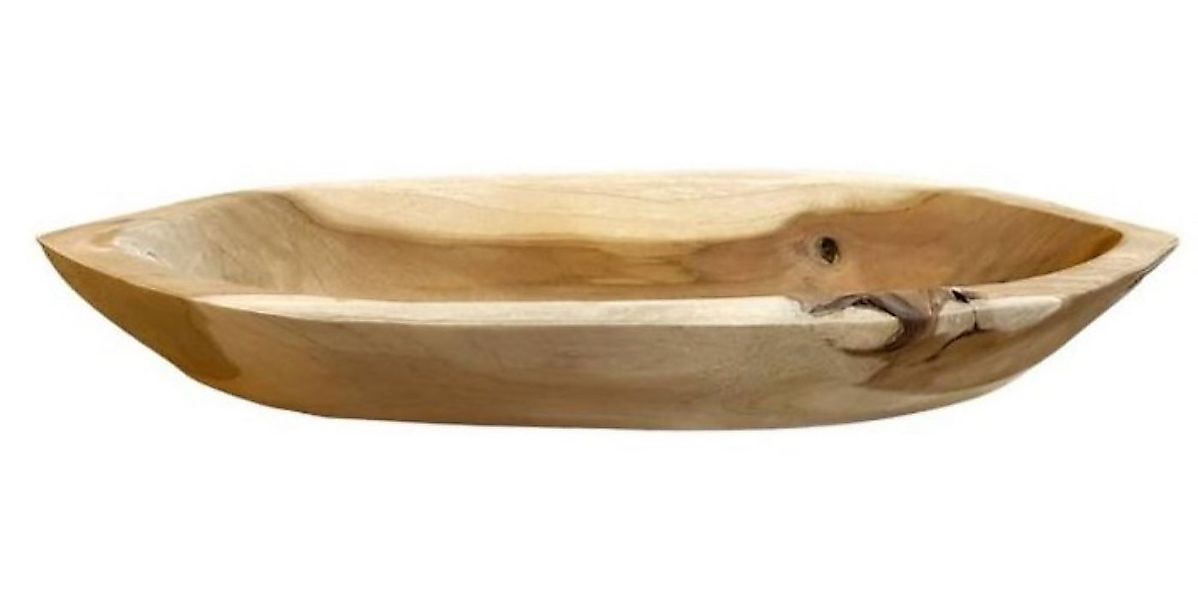 VARIOS Dekoschale Deko Tisch Schale Holz Naturfarben Länglich Klein 43 cm, günstig online kaufen