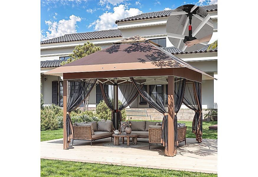 HOMALL Pavillon Gartenpavillon, faltbarer Pop-up-Pavillon mit Moskitonetz, günstig online kaufen