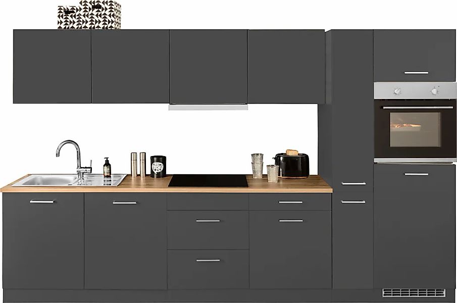 KOCHSTATION Küchenzeile "KS-Kehl" mit E-Geräten, Breite 330 cm, inkl. Kühls günstig online kaufen