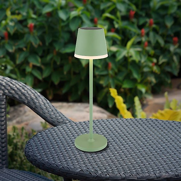 LED-Solarleuchte Metall, hellgrün, Höhe 41 cm, IP44 günstig online kaufen
