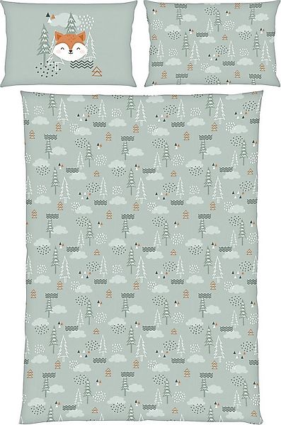 Herding Kinderbettwäsche Kinder-Bettwäsche "Nordic Forest", Biber, Flanell günstig online kaufen