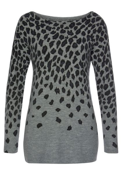 LASCANA Strickpullover mit Leomuster, weicher Damenpullover mit Alloverprin günstig online kaufen
