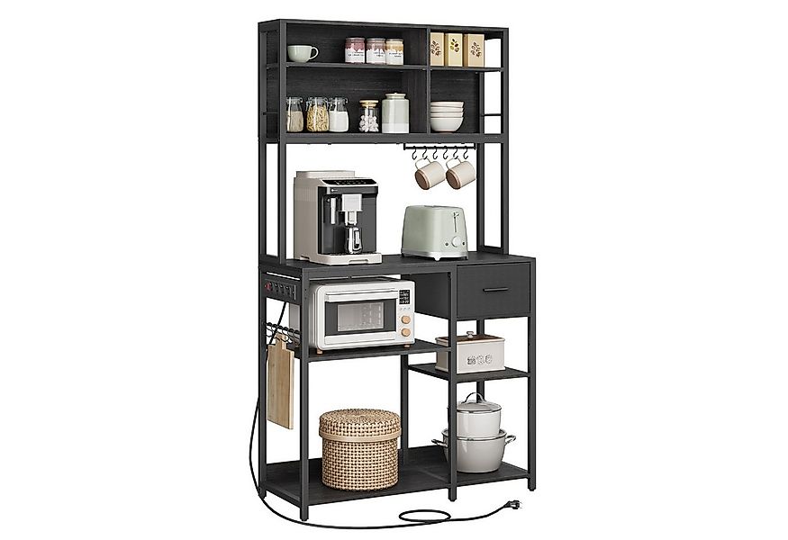 VASAGLE Standregal, Küchenregal mit Steckdosen, verstellbaren Ablagen günstig online kaufen