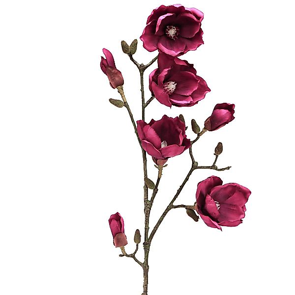 Kunstblume Kunstmagnolie Zweig Bordeaux Blüten Deko günstig online kaufen
