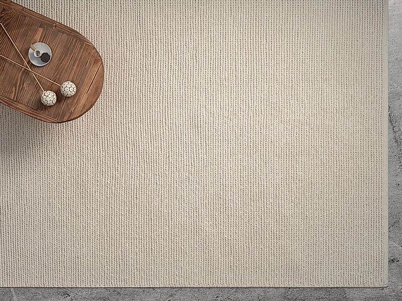 the carpet Teppich »Premium Wool«, rund, Wool Handweb-Teppich Naturfaser Wo günstig online kaufen
