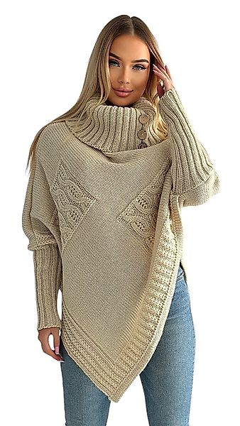 Mississhop Strickponcho Poncho Strick Sweatshirt Pullover günstig online kaufen