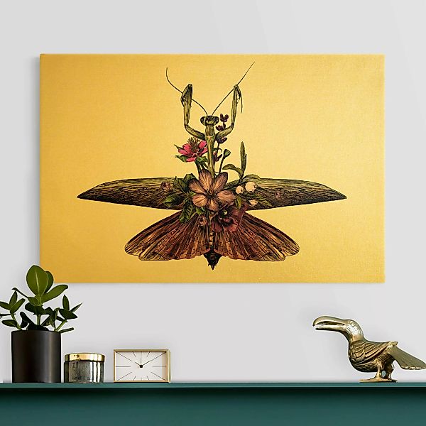 Leinwandbild Illustration florale Mantis günstig online kaufen