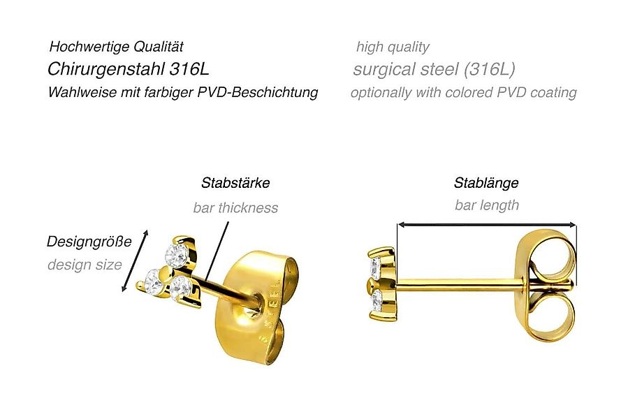 FILANGO Paar Ohrstecker Chirurgenstahl Ohrstecker KRISTALLBLUME günstig online kaufen