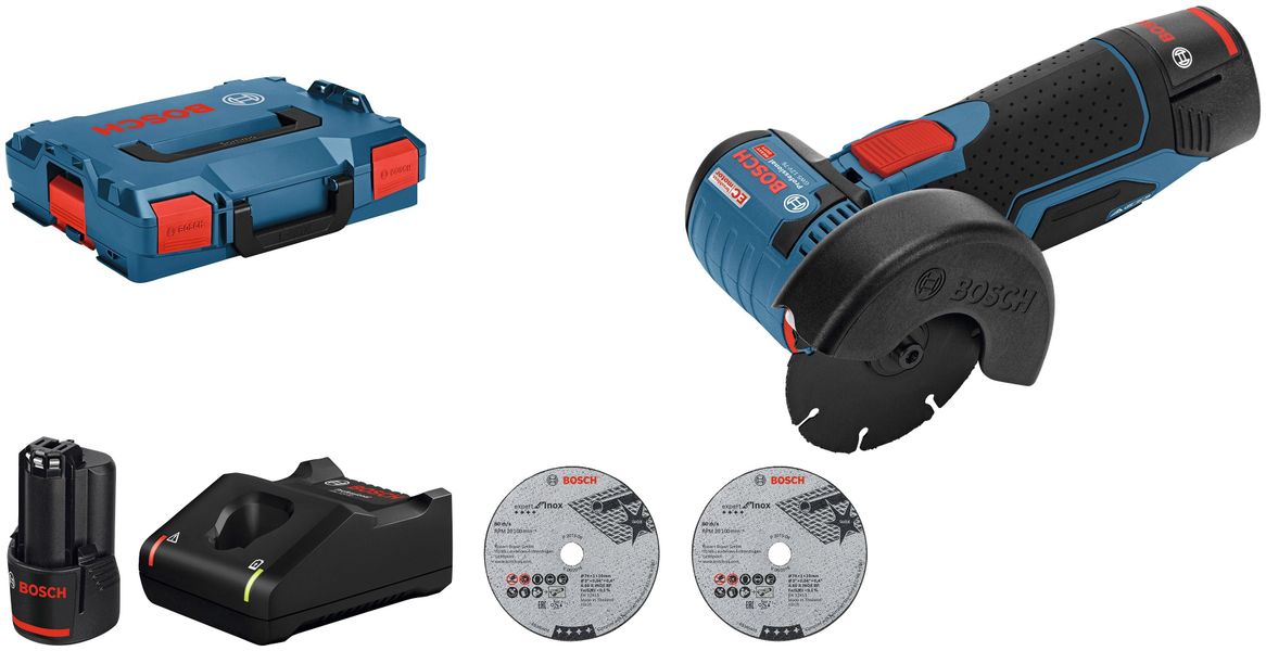 Bosch Professional Akku-Winkelschleifer GWS 12 V-76 L-Boxx inkl. 2 Akkus + günstig online kaufen