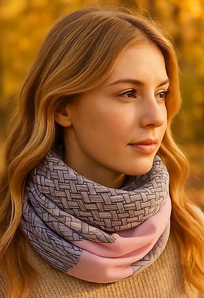 Faera Loop, Damen Schal gemustert weich und leicht Loop verschiedenen Farbe günstig online kaufen