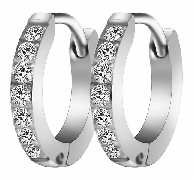 Adelia´s Klappcreolen "Damen Ohrringe – Klappcreole aus Edelstahl mit Stras günstig online kaufen