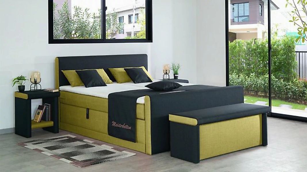 Meisterbetten Boxspringbett Amos (mit Motor, Fußteil, 7-Zonen Taschenfederk günstig online kaufen