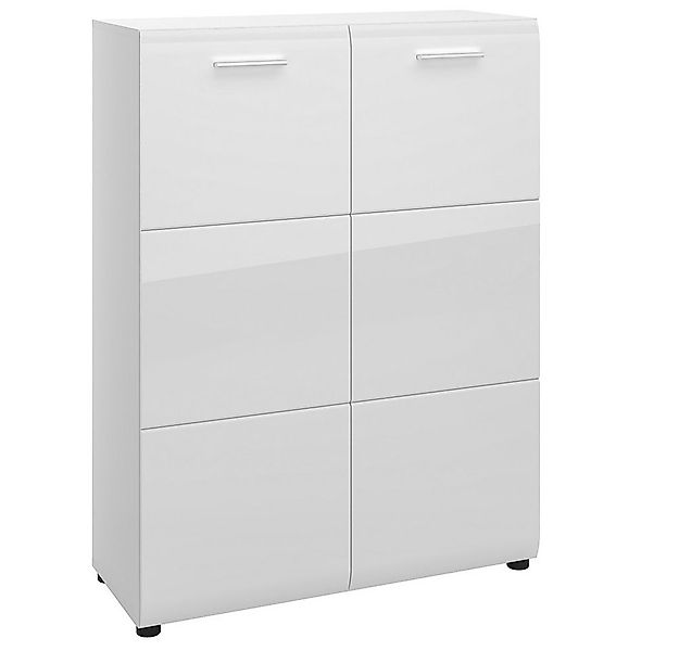 Lomadox Schuhschrank MALABO-129 Kommode 90 cm breit in weiß Hochglanz günstig online kaufen