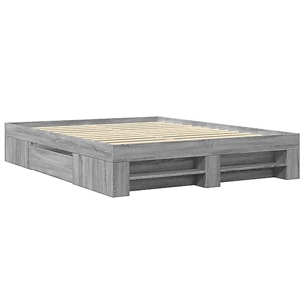 vidaXL Bettgestell ohne Matratze Grau Sonoma 160x200 cm Holzwerkstoff 32954 günstig online kaufen
