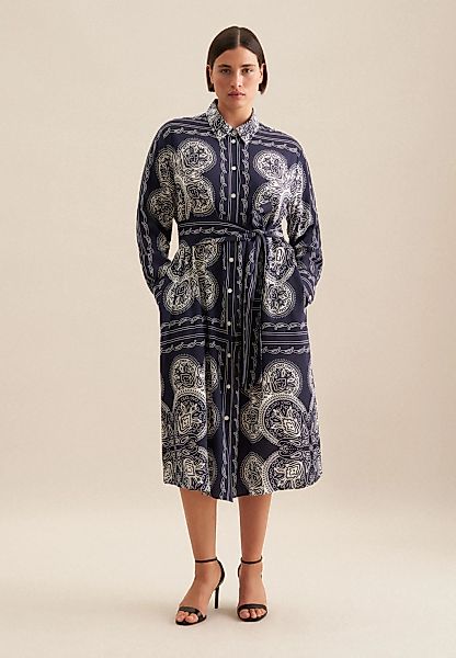 seidensticker Sommerkleid "Schwarze Rose" 1/1 Kragen Tuchprint günstig online kaufen