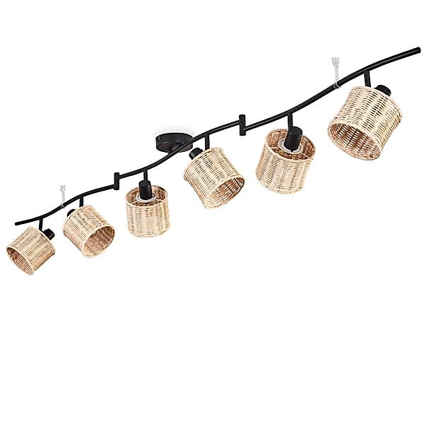 hofstein Deckenleuchte Deckenlampe aus Metall/Korbgeflecht/Rattan in günstig online kaufen