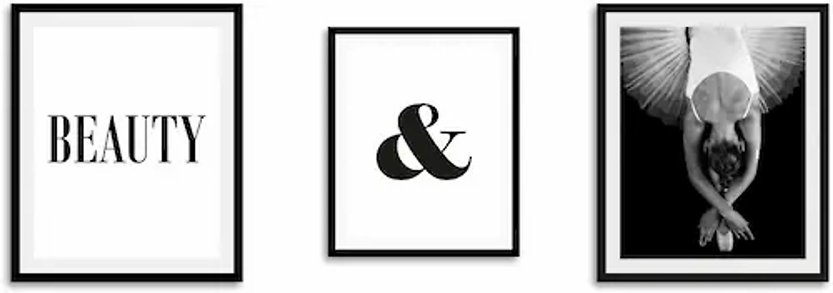 queence Bild »Beauty«, Schriftzug-Sprüche & Texte-Schwarz-Weiß-Tanz-Sport-F günstig online kaufen