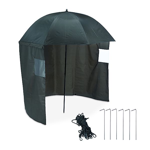 relaxdays Angelschirm Angelschirm mit Seitenwand günstig online kaufen