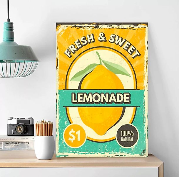 queence Metallbild »Lemonade«, Schriftzüge, (1 St.), Stahlschilder günstig online kaufen
