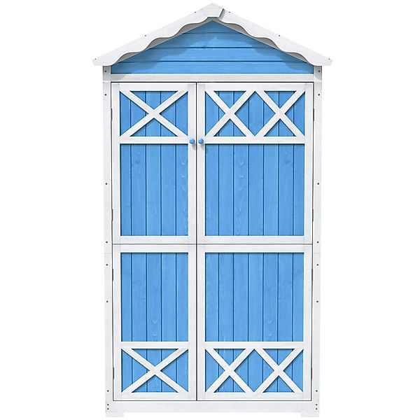 Gartenschrank Gartenhausblau 93x45x179 cm, wetterfestes Design mit stabilen günstig online kaufen