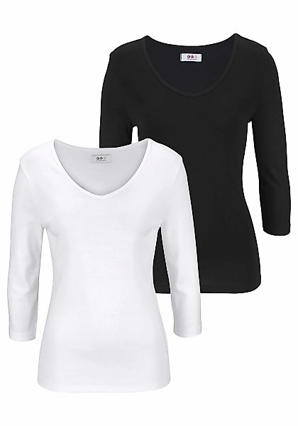 Flashlights V-Shirt (Packung, 2-tlg., 2er-Pack) unifarben, günstig online kaufen