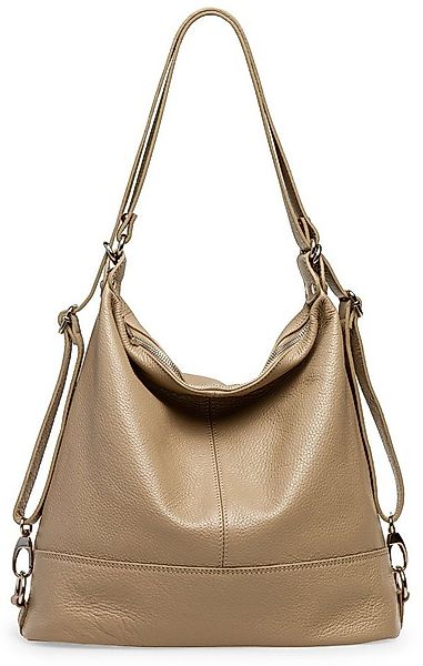 Caspar Schultertasche 2 in 1 Rucksack Damen Leder Tasche - PREMIUM LINE - M günstig online kaufen