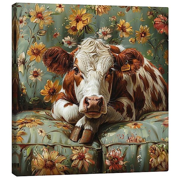 Posterlounge Wandbild Süße Kuh chillt auf günstig online kaufen