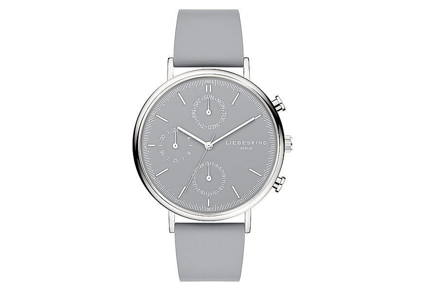 Liebeskind Berlin Quarzuhr The Blue-Grey Multifunktion Echtleder günstig online kaufen