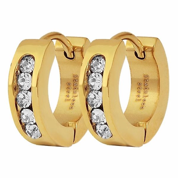 Adelia´s Klappcreolen "Damen Ohrringe – Klappcreole aus Edelstahl mit Stras günstig online kaufen