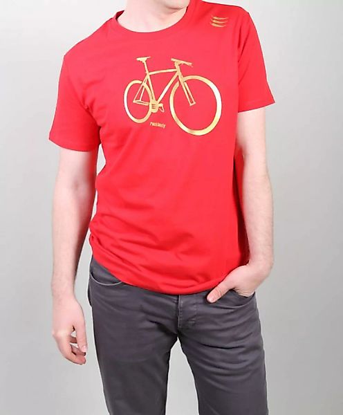 Bike3 Herren T-shirt Rot / Bio Baumwolle / Kurzarm günstig online kaufen