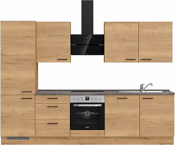 nobilia® Küchenzeile »"Structura II"«, vormontiert, Ausrichtung wählbar, Br günstig online kaufen