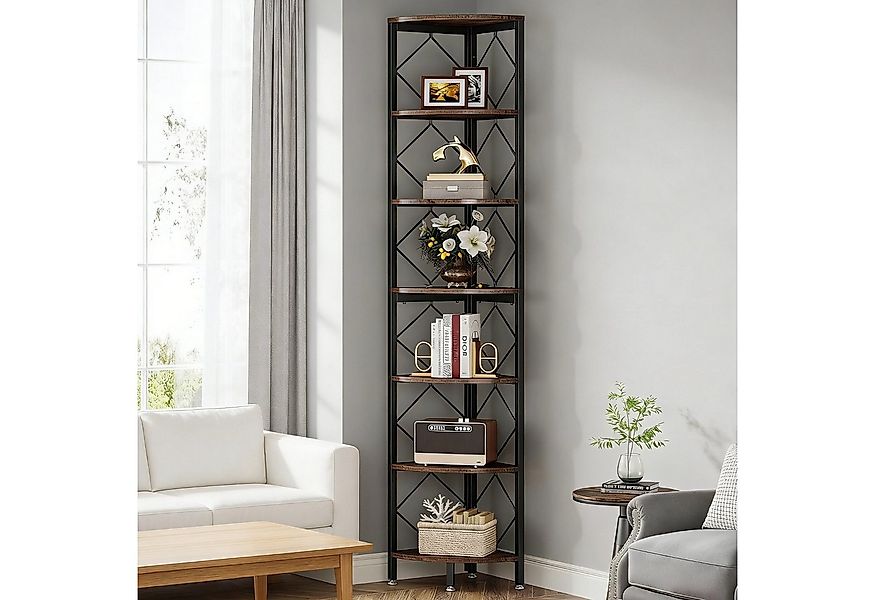 Celya Eckregal 7-Ebenen Eckregal, 200cm extra hohes Eck-Bücherregal günstig online kaufen