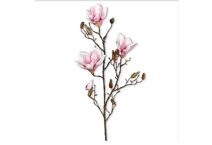 Kunstblume Magnolien-Zweig Kunstblume 87 cm creme-pink Dekozweig Magnolienz günstig online kaufen