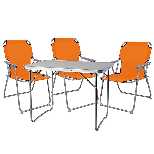 Mojawo 4 Teilig Campingmöbel Set Alu mit Tragegriff Orange Camping L70xB50x günstig online kaufen
