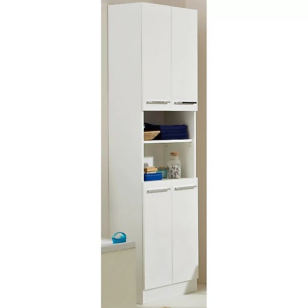 PELIPAL Hochschrank TRIER, Weiß matt, Weiß glänzend, mit 4 Türen, Badmöbel, günstig online kaufen