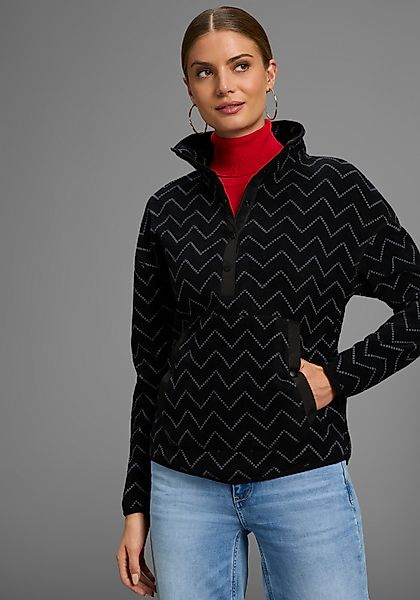 Polarino Fleecepullover mit Colourblocking-Optik, mit Kängurutasche, günstig online kaufen