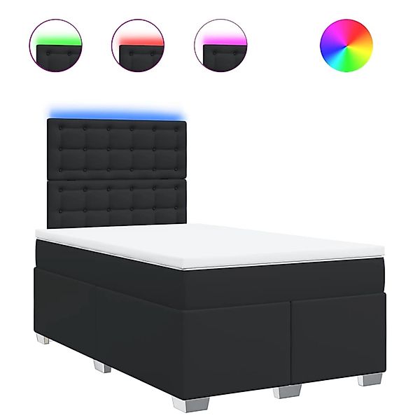 vidaXL Boxspringbett mit Matratze Schwarz 120x190 cm Kunstleder 3293012 günstig online kaufen