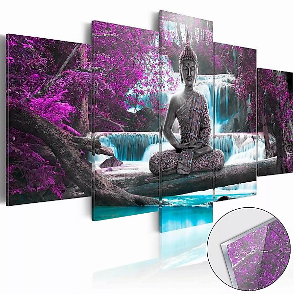 Acrylglasbild - Waterfall And Buddha [glass] günstig online kaufen