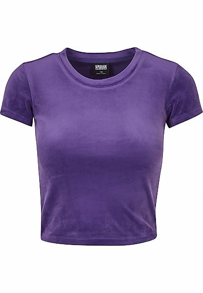 URBAN CLASSICS Kurzarmshirt "Urban Classics Damen Ladies Short Velvet Tee" günstig online kaufen