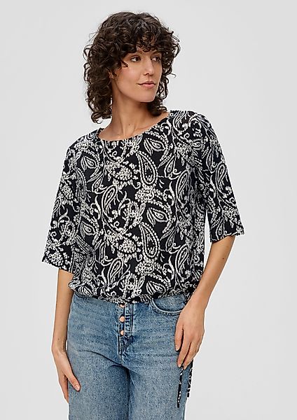s.Oliver Kurzarmbluse Blusenshirt im O-Shape günstig online kaufen