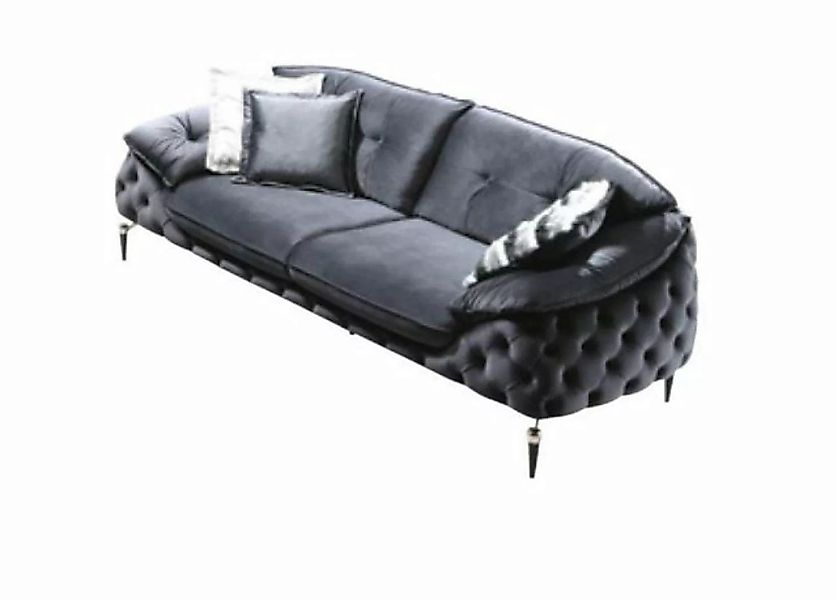 JVmoebel Sofa Chesterfield Dreisitzer Couch Polster Sofas Textil Leder Sofa günstig online kaufen