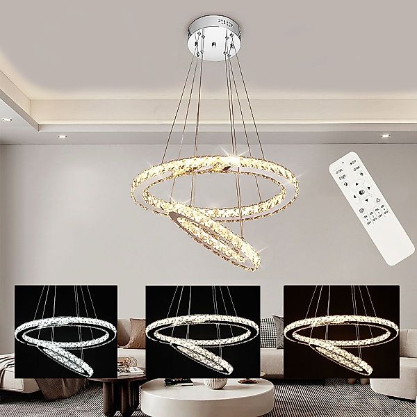 oyajia LED Deckenleuchte Moderne Oval Kristall günstig online kaufen