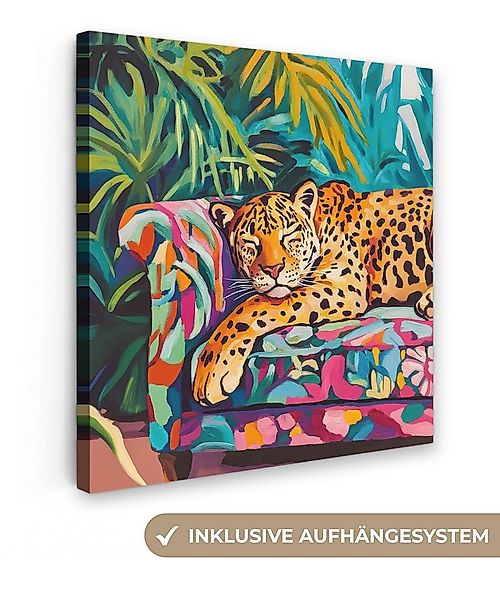 OneMillionCanvasses® Leinwandbild Leopard - Bunt - Tropisch, Fotodruck (1 S günstig online kaufen