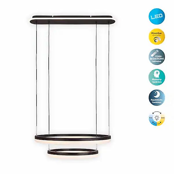 näve LED Pendelleuchte »CIRCULO«, CCT-Farbwechsler; Hintergrundbeleuchtung; günstig online kaufen