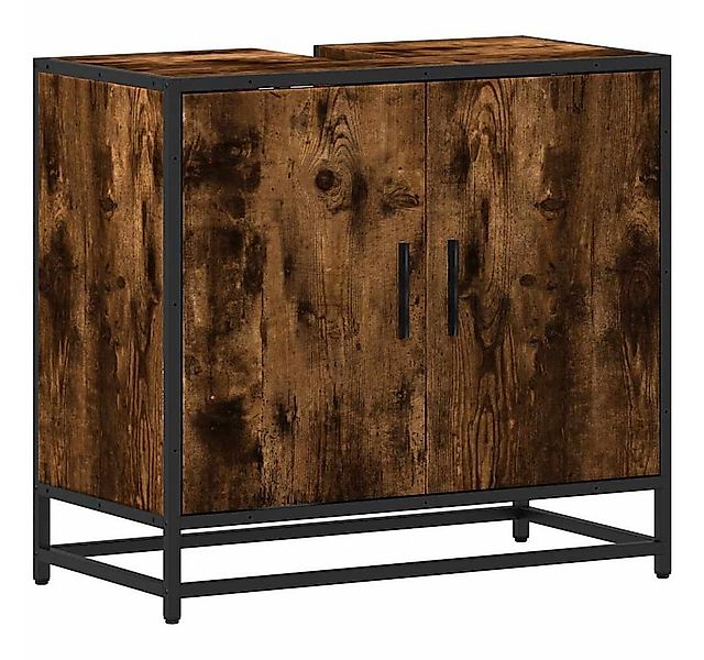 vidaXL Badezimmer-Set Waschbeckenunterschrank Räuchereiche 65x33x60 cm Holz günstig online kaufen