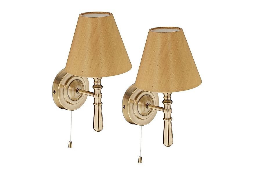 relaxdays Wandleuchte Wandlampe mit Schirm 2er Set, Messing günstig online kaufen